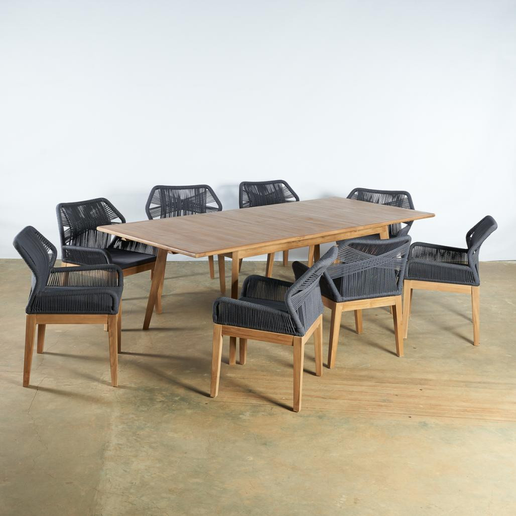 Mesa de jardà­n de teca con extensión 6/10 pers. Mao