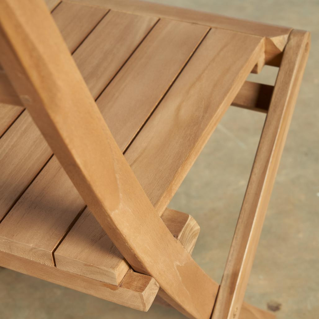 Ensemble de 2 chaises de jardin en teck pliantes Tosca Ensemble de 2 chaises de jardin en teck pliantes Tosca