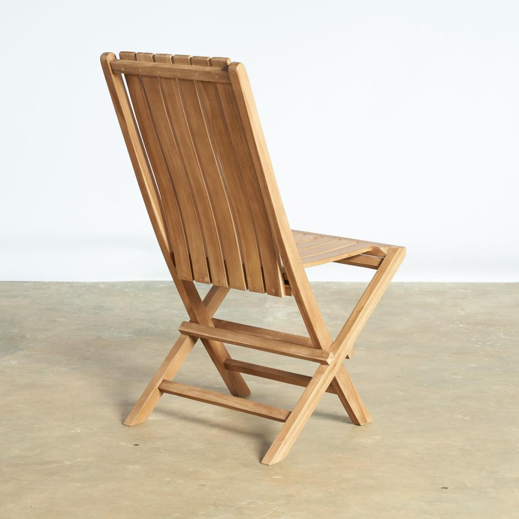 Ensemble de 2 chaises pliantes en teck Helza