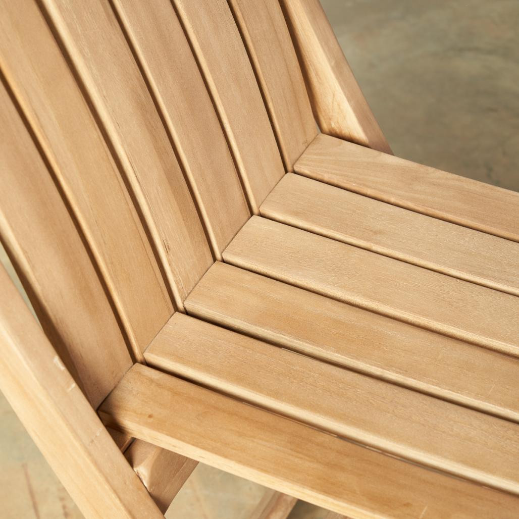 Ensemble de 2 chaises pliantes en teck Helza