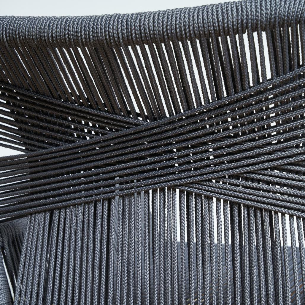 Silla de jardà­n de teca y cuerda gris oscuro Vera