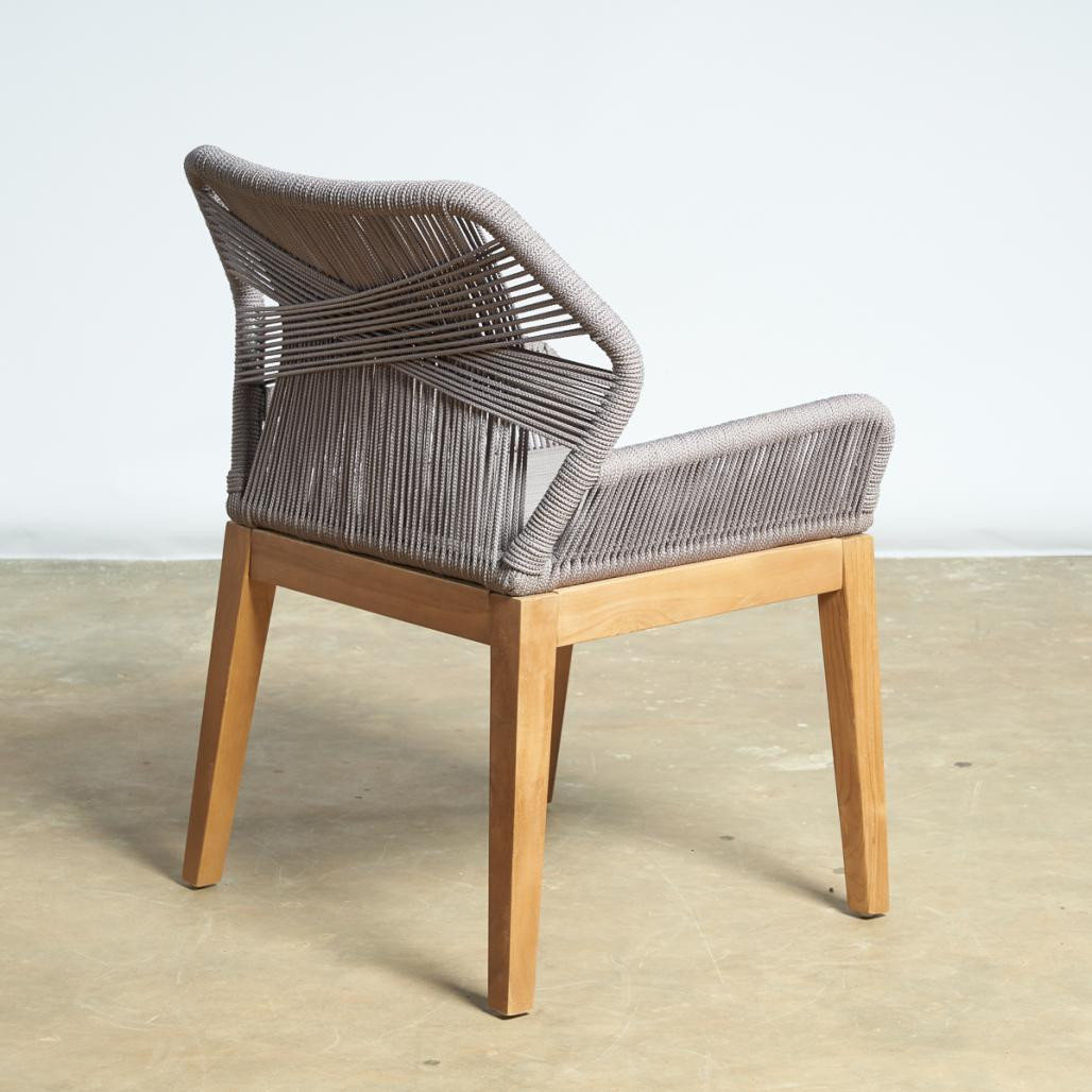 Silla de jardà­n de teca y cuerda gris Vera