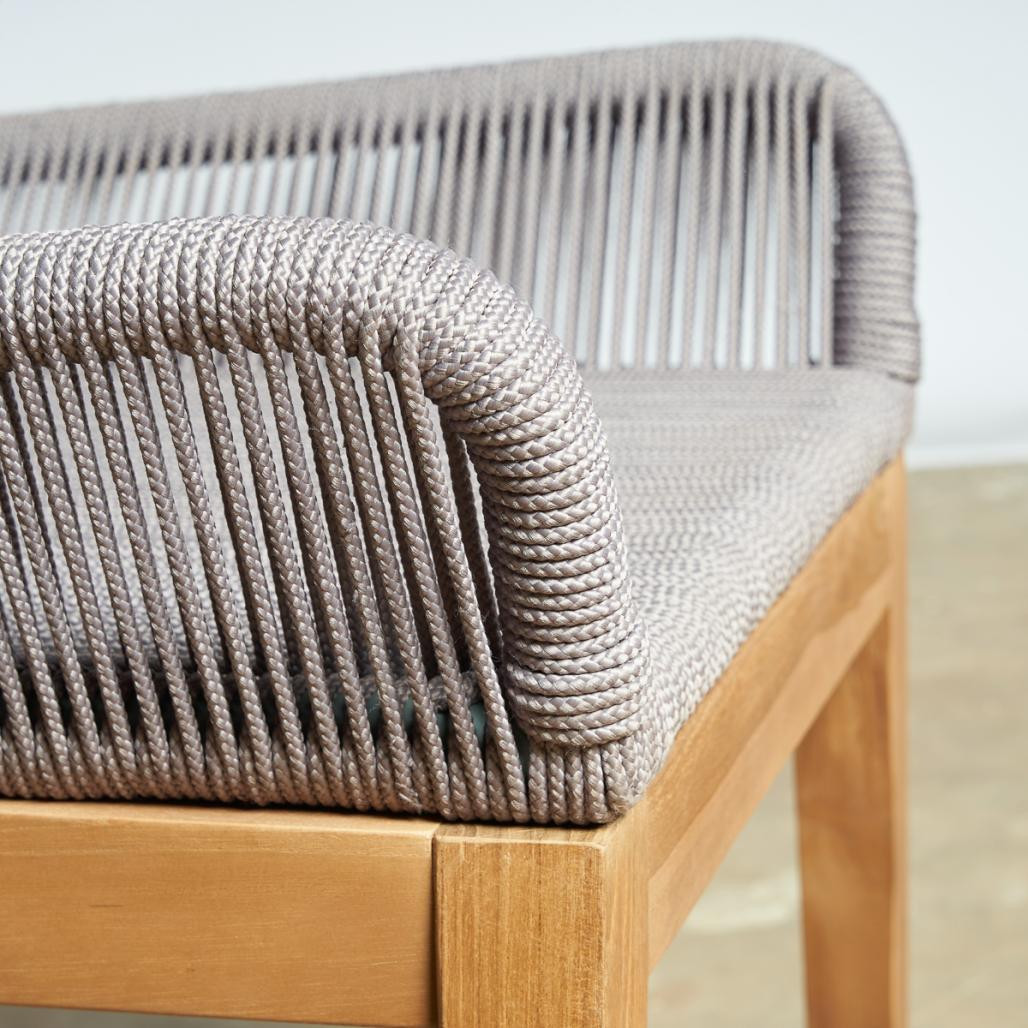 Silla de jardà­n de teca y cuerda gris Vera