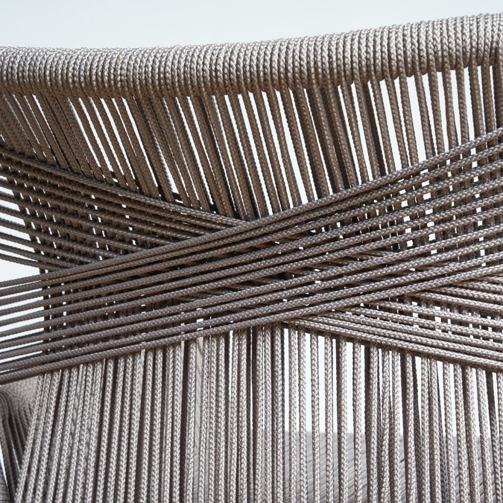 Silla de jardà­n de teca y cuerda gris Vera