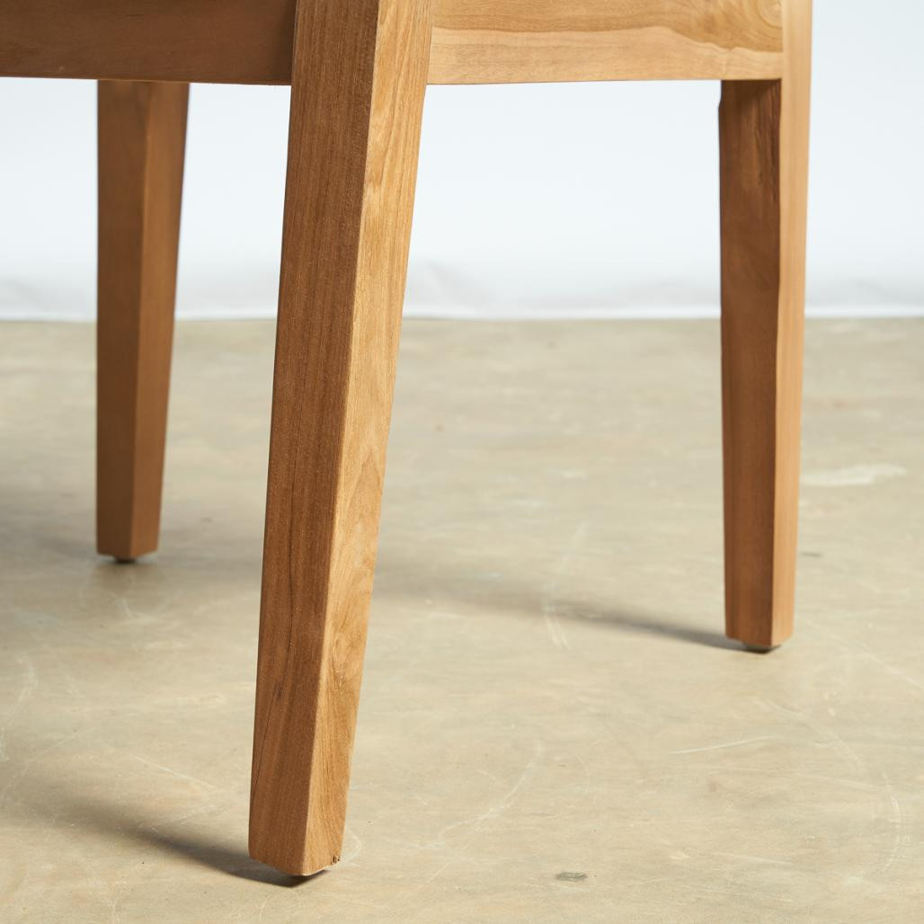 Silla de jardà­n de teca y cuerda gris Vera