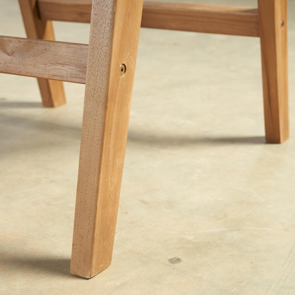 Sillón de jardà­n de teca y cuerda gris oscuro Cléo