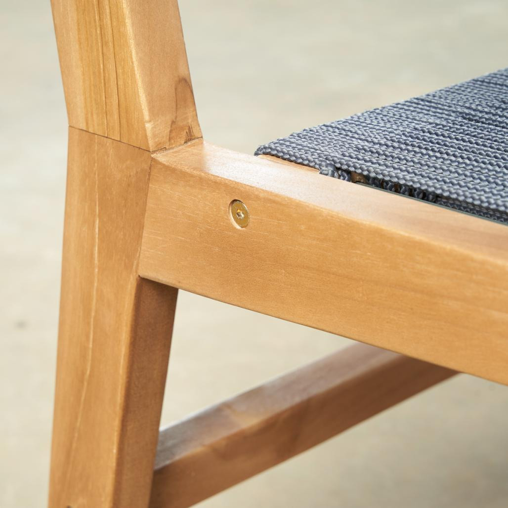 Sillón de jardà­n de teca y cuerda gris oscuro Cléo