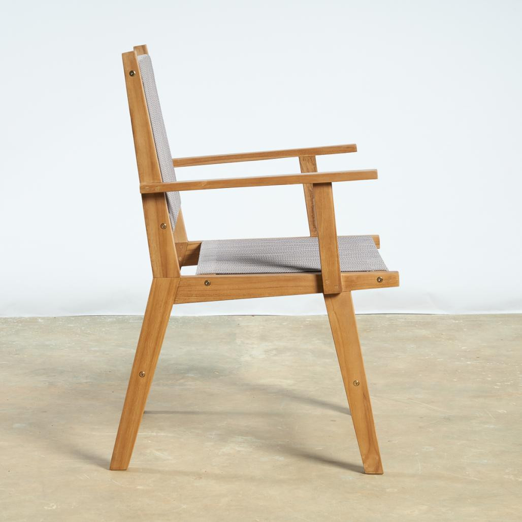 Sillón de jardàn de teca y cuerda gris Cléo Sillón de jardàn de teca y cuerda gris Cléo