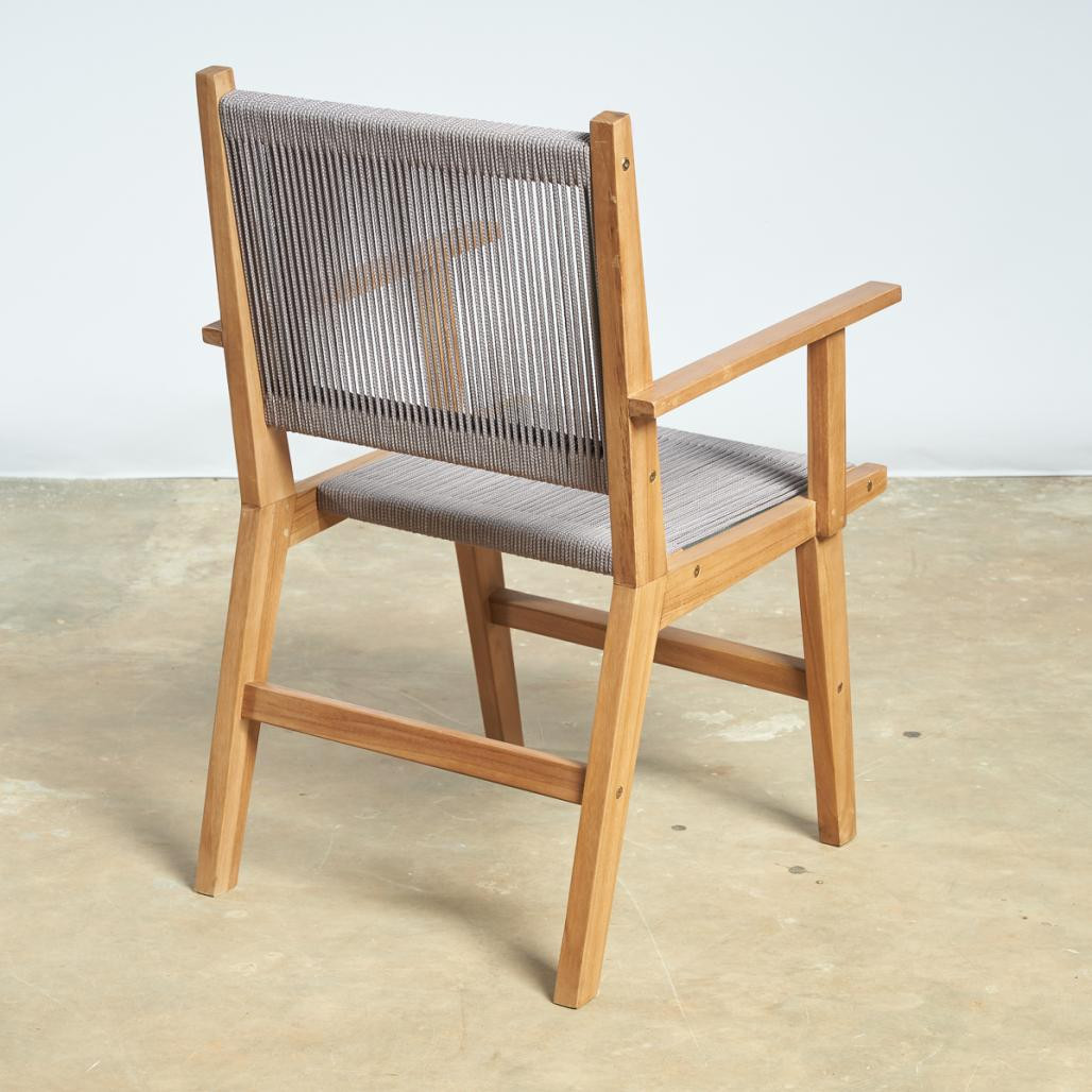 Sillón de jardàn de teca y cuerda gris Cléo Sillón de jardàn de teca y cuerda gris Cléo