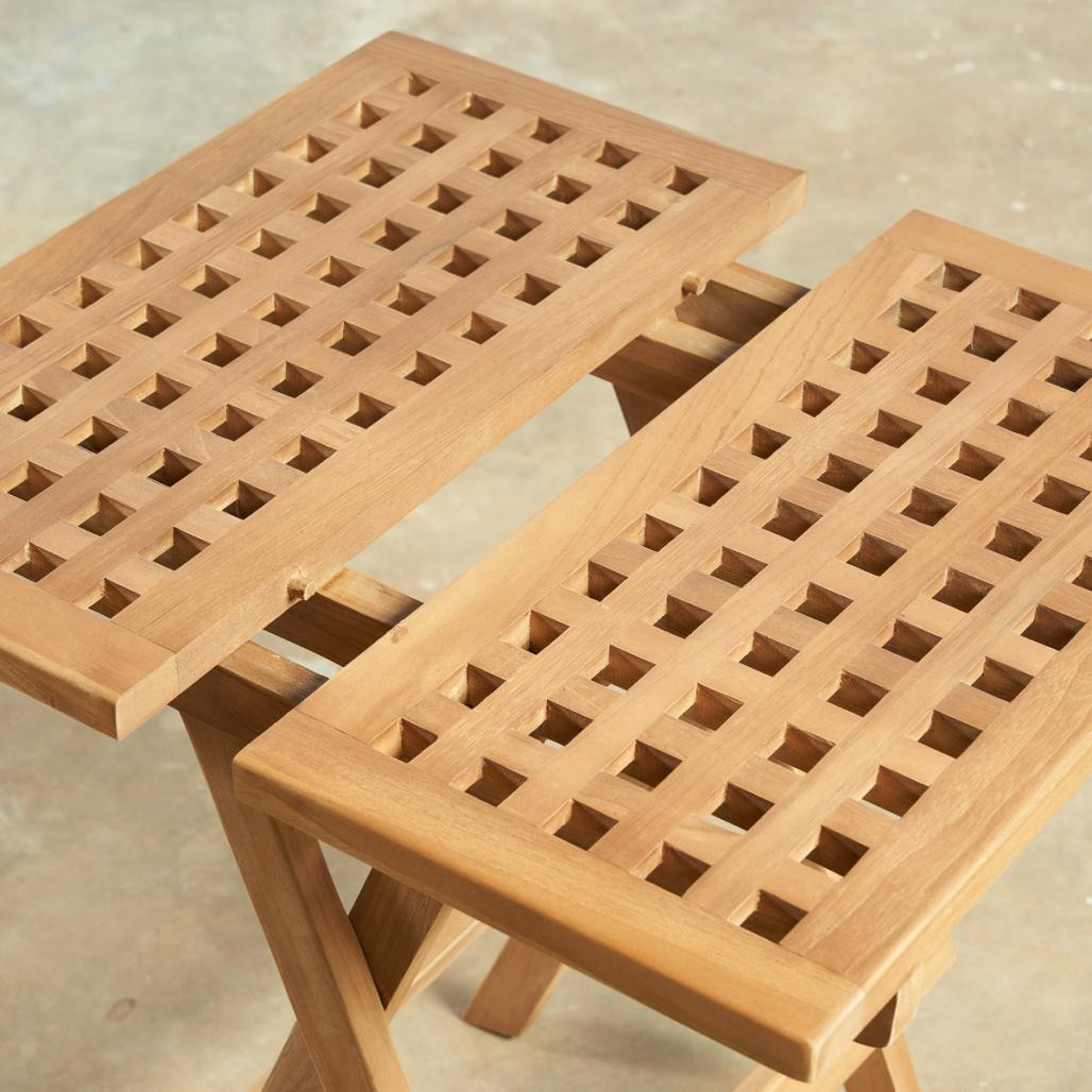 Mesita plegable de teca maciza 50 cm Asya Mesita plegable de teca maciza 50 cm Asya