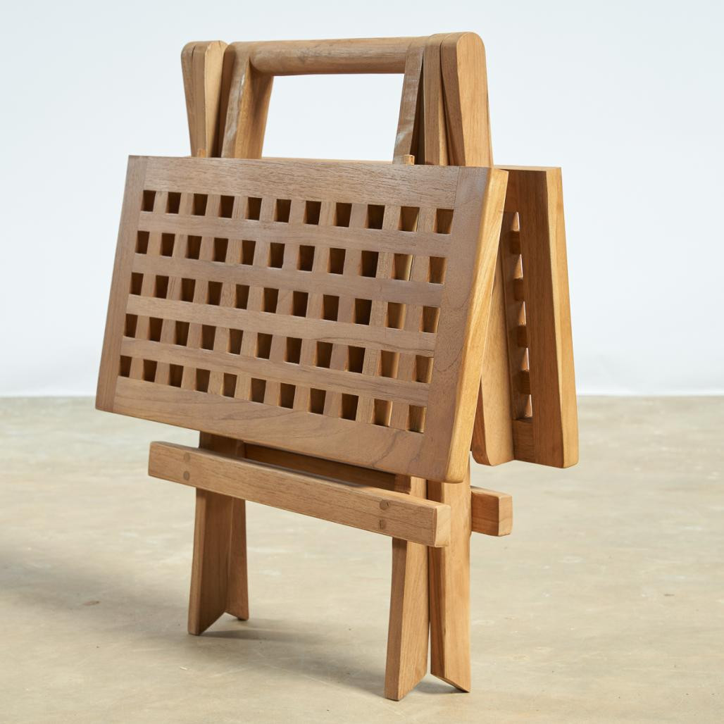 Mesita plegable de teca maciza 50 cm Asya Mesita plegable de teca maciza 50 cm Asya