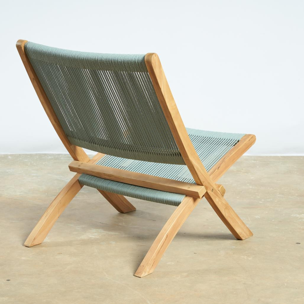 Sillón de jardà­n lounge de cuerda esmeralda Jala