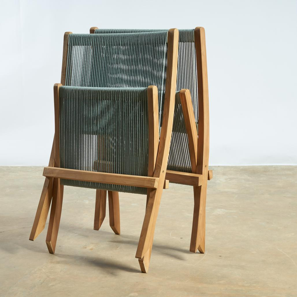 Sillón de jardà­n lounge de cuerda esmeralda Jala