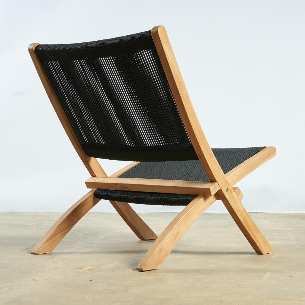 Sillón de jardàn lounge de cuerda negro Jala Sillón de jardàn lounge de cuerda negro Jala