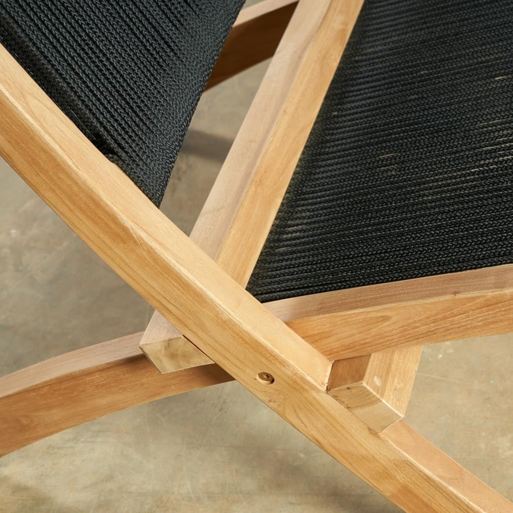 Sillón de jardàn lounge de cuerda negro Jala Sillón de jardàn lounge de cuerda negro Jala