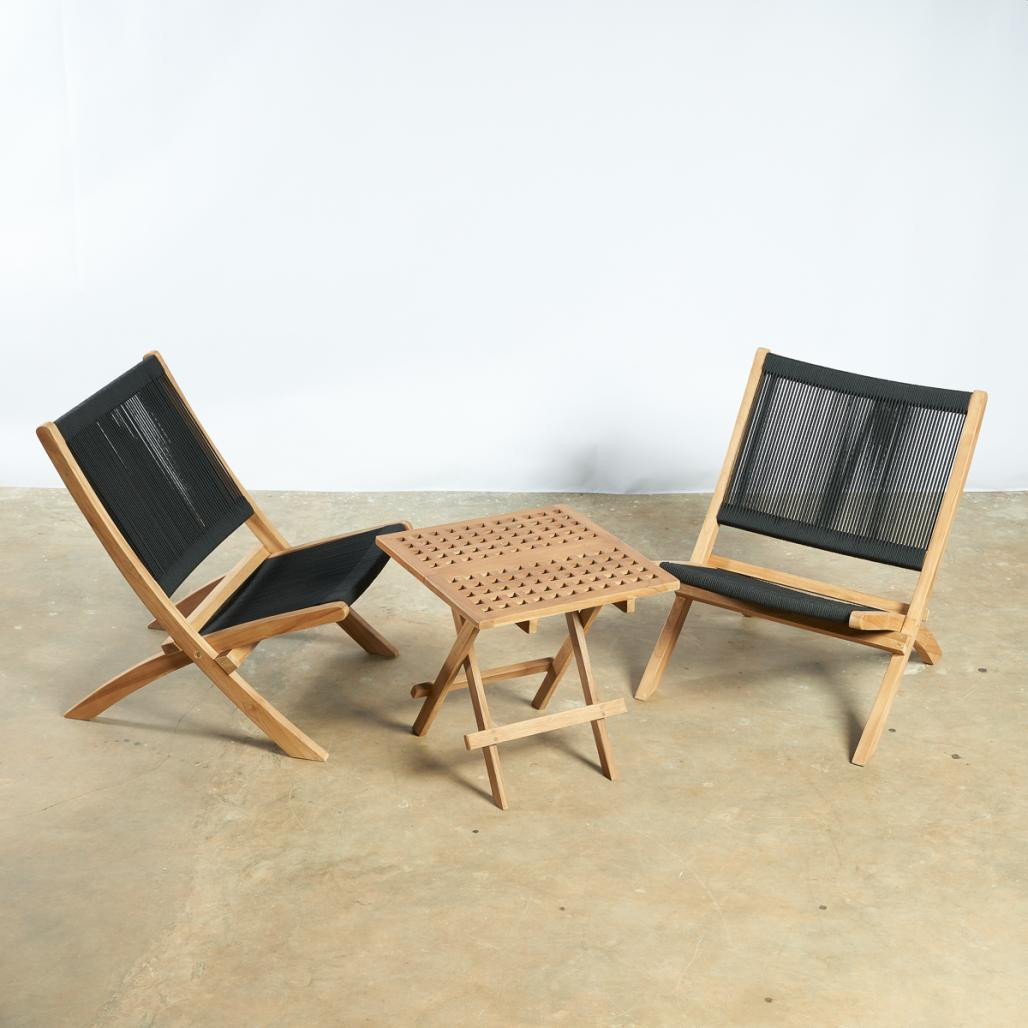 Sillón de jardàn lounge de cuerda negro Jala Sillón de jardàn lounge de cuerda negro Jala