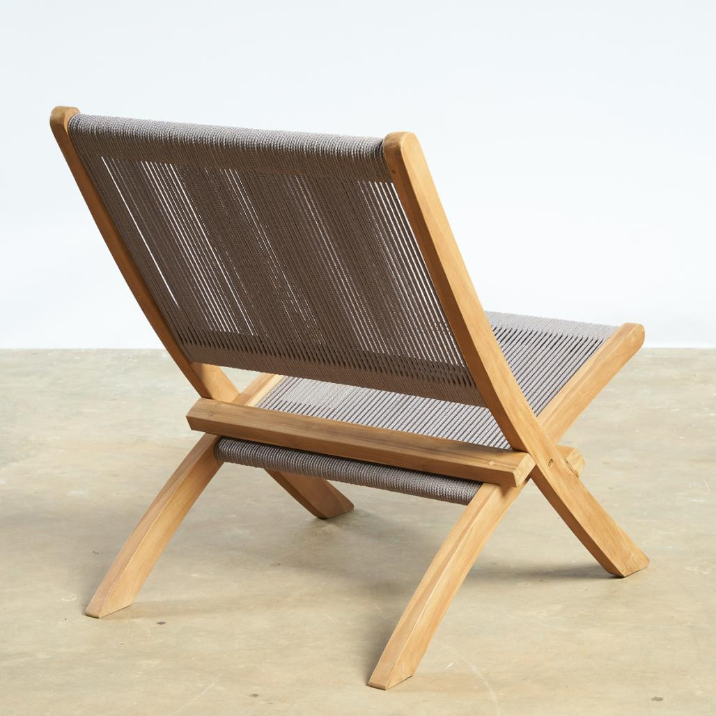 Sillón de jardà­n lounge de cuerda gris Jala