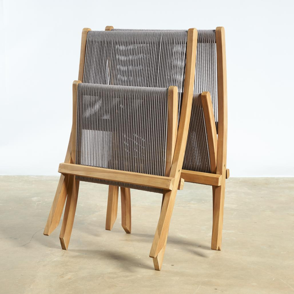 Sillón de jardà­n lounge de cuerda gris Jala