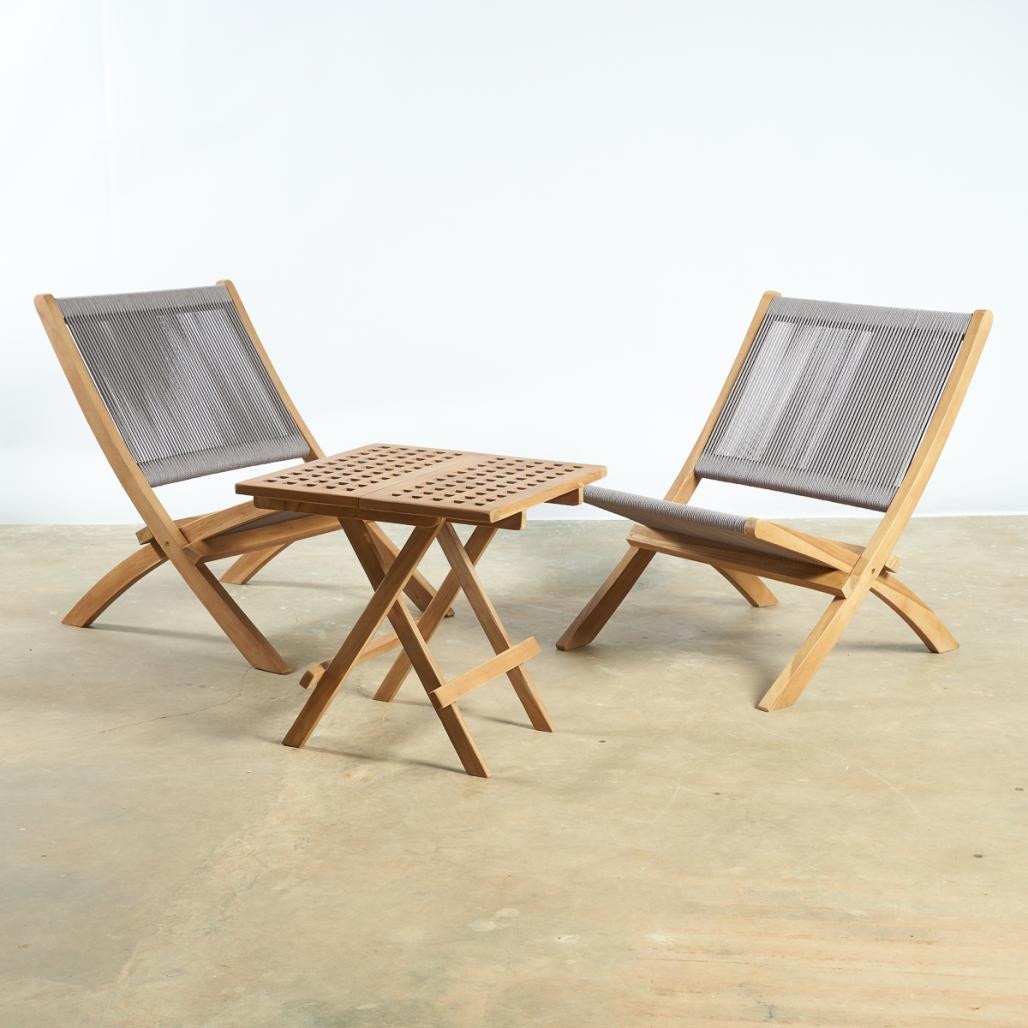 Sillón de jardà­n lounge de cuerda gris Jala