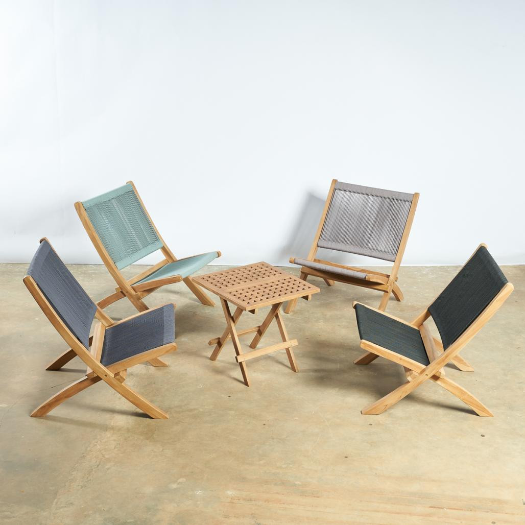 Sillón de jardà­n lounge de cuerda gris Jala