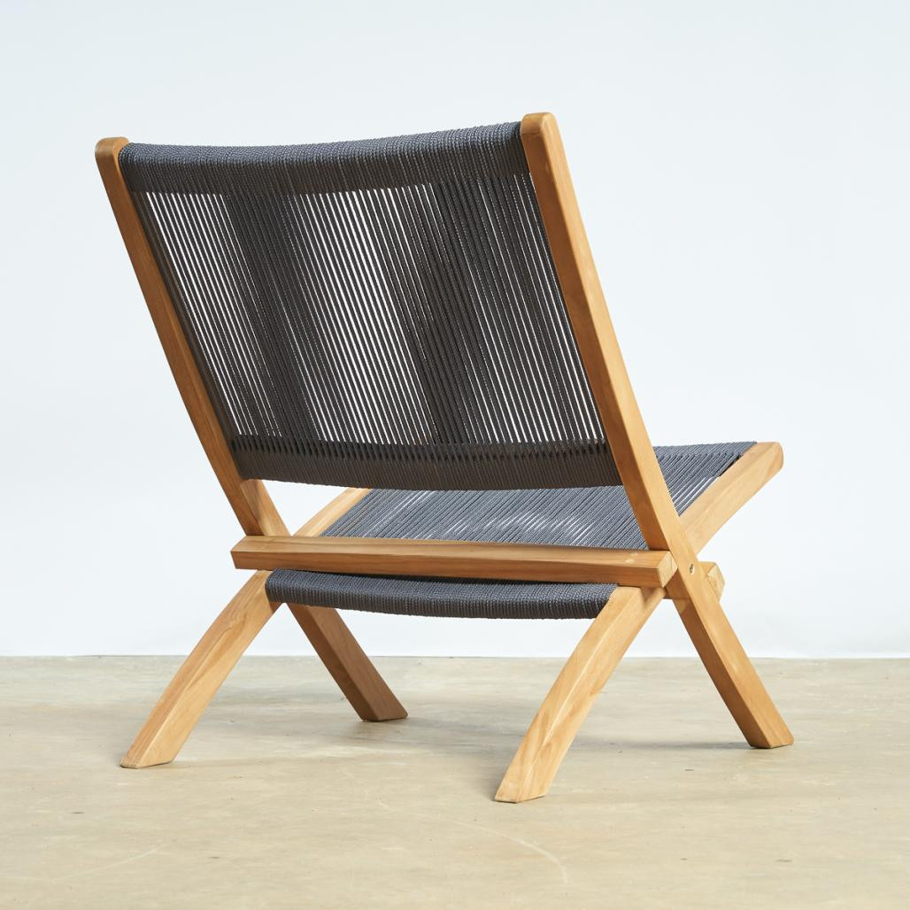 Sillón de jardàn lounge de cuerda gris oscuro Jala Sillón de jardàn lounge de cuerda gris oscuro Jala