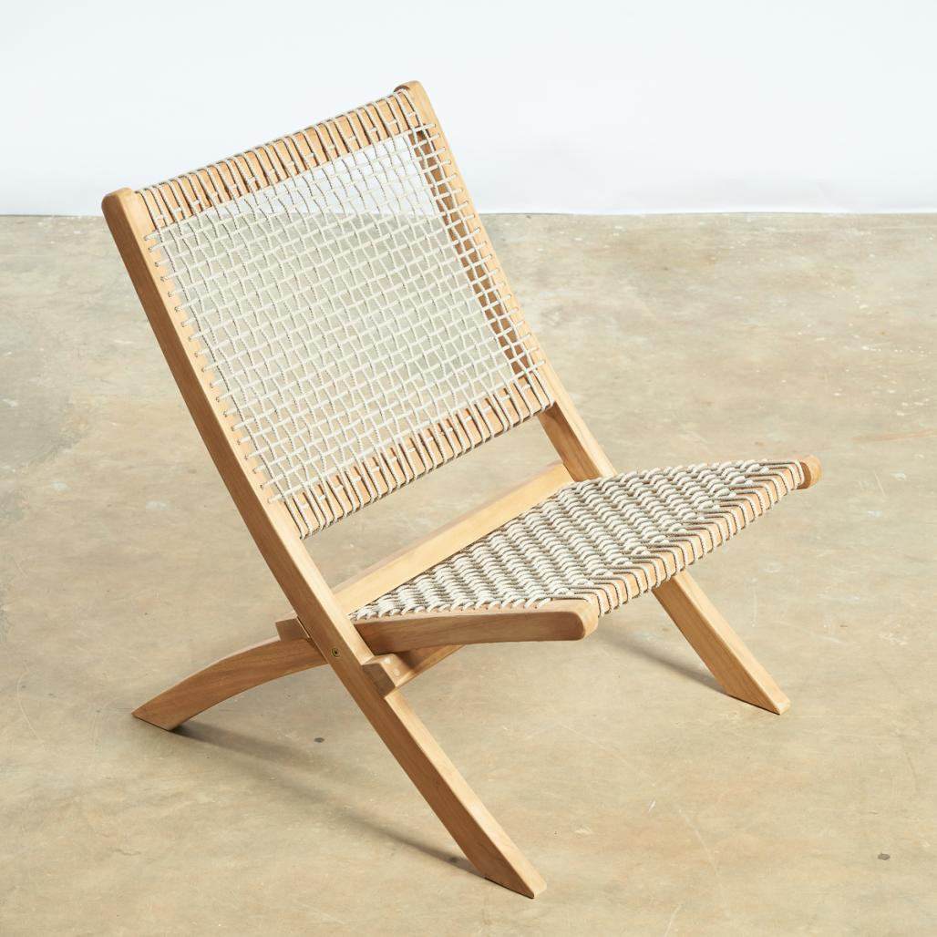 Sillón de jardà­n lounge de cuerda natural Leina