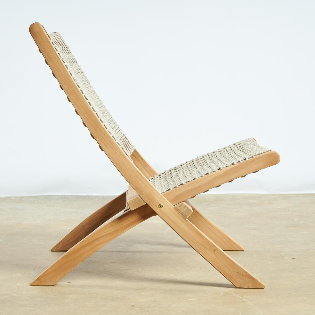 Sillón de jardà­n lounge de cuerda natural Leina