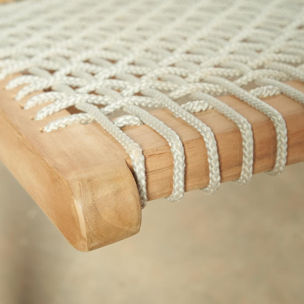 Sillón de jardà­n lounge de cuerda natural Leina