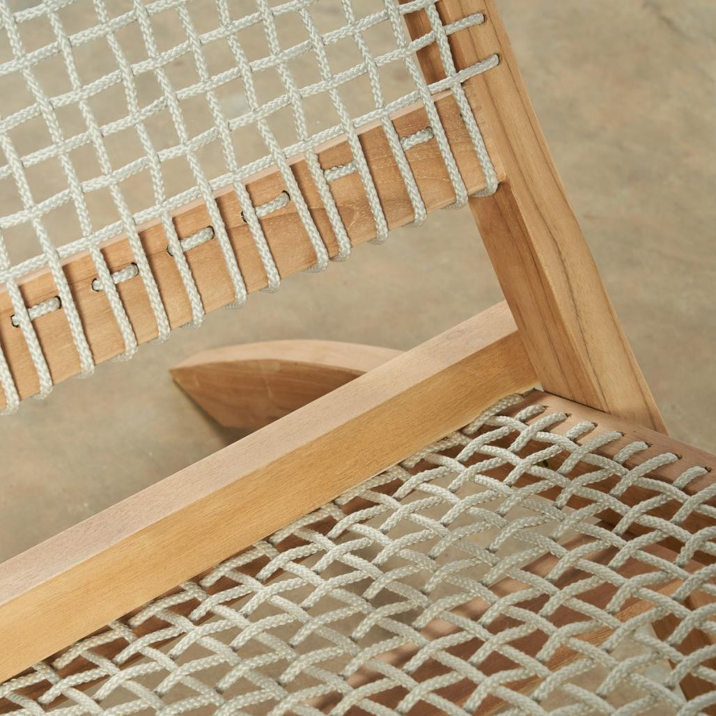 Sillón de jardà­n lounge de cuerda natural Leina