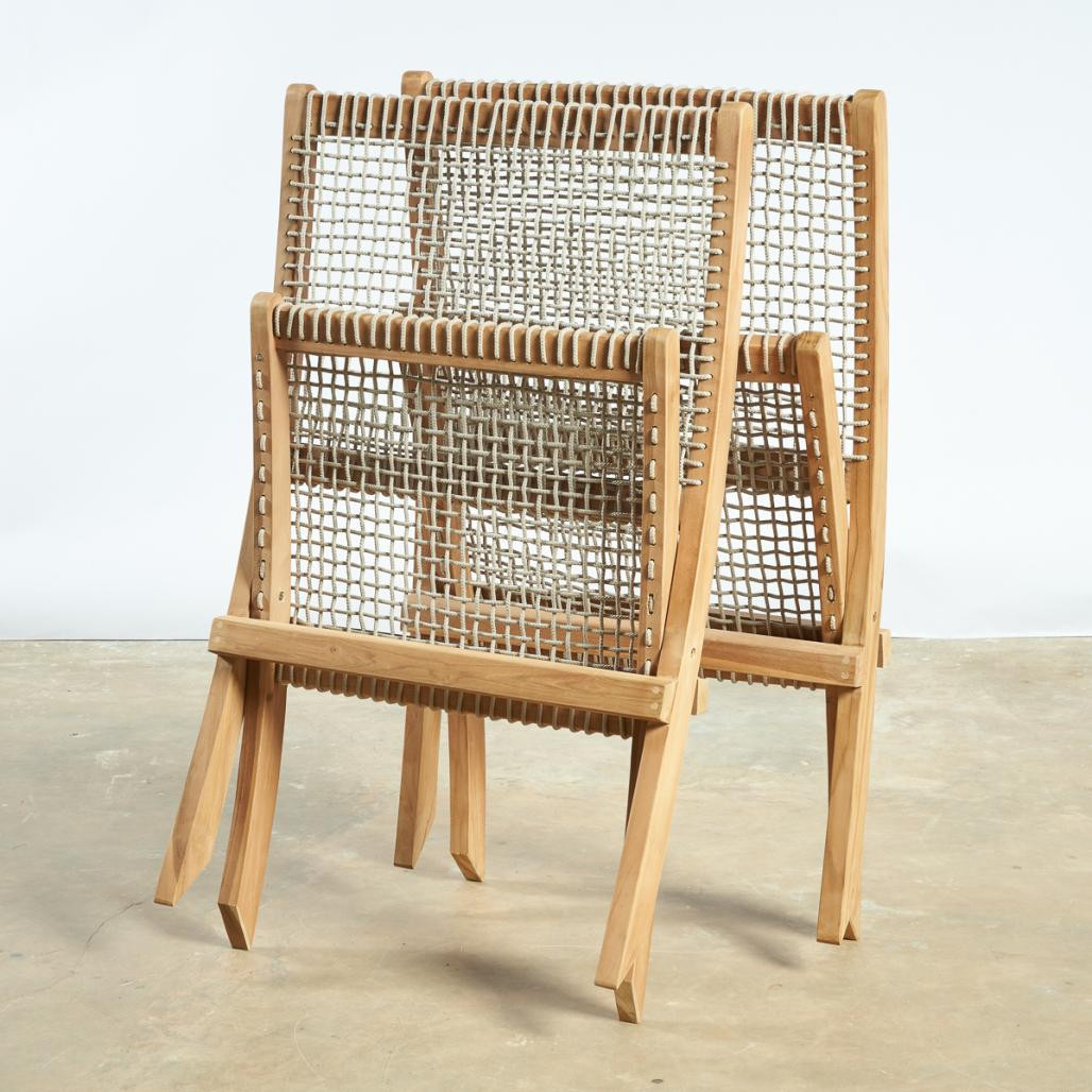 Sillón de jardà­n lounge de cuerda natural Leina