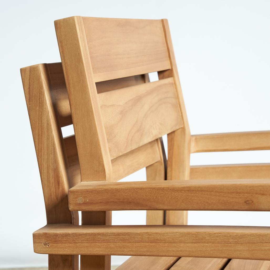 Ensemble table extensible de jardin et 8 chaises en teck Ensemble table extensible de jardin et 8 chaises en teck