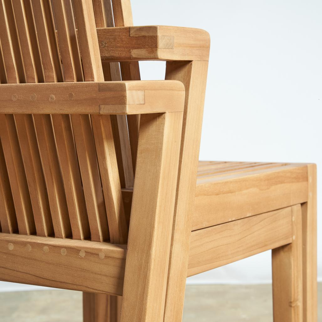 Ensemble de jardin table ronde et 6 chaises en teck