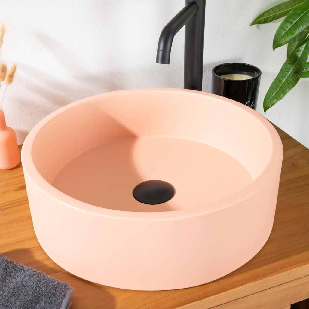 Lavabo de hormigón redondo 38cm Durazno Nox Lavabo de hormigón redondo 38cm Durazno Nox