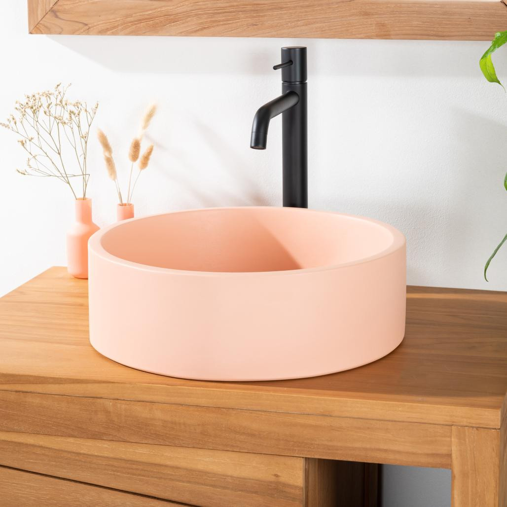 Lavabo de hormigón redondo 38cm Durazno Nox Lavabo de hormigón redondo 38cm Durazno Nox