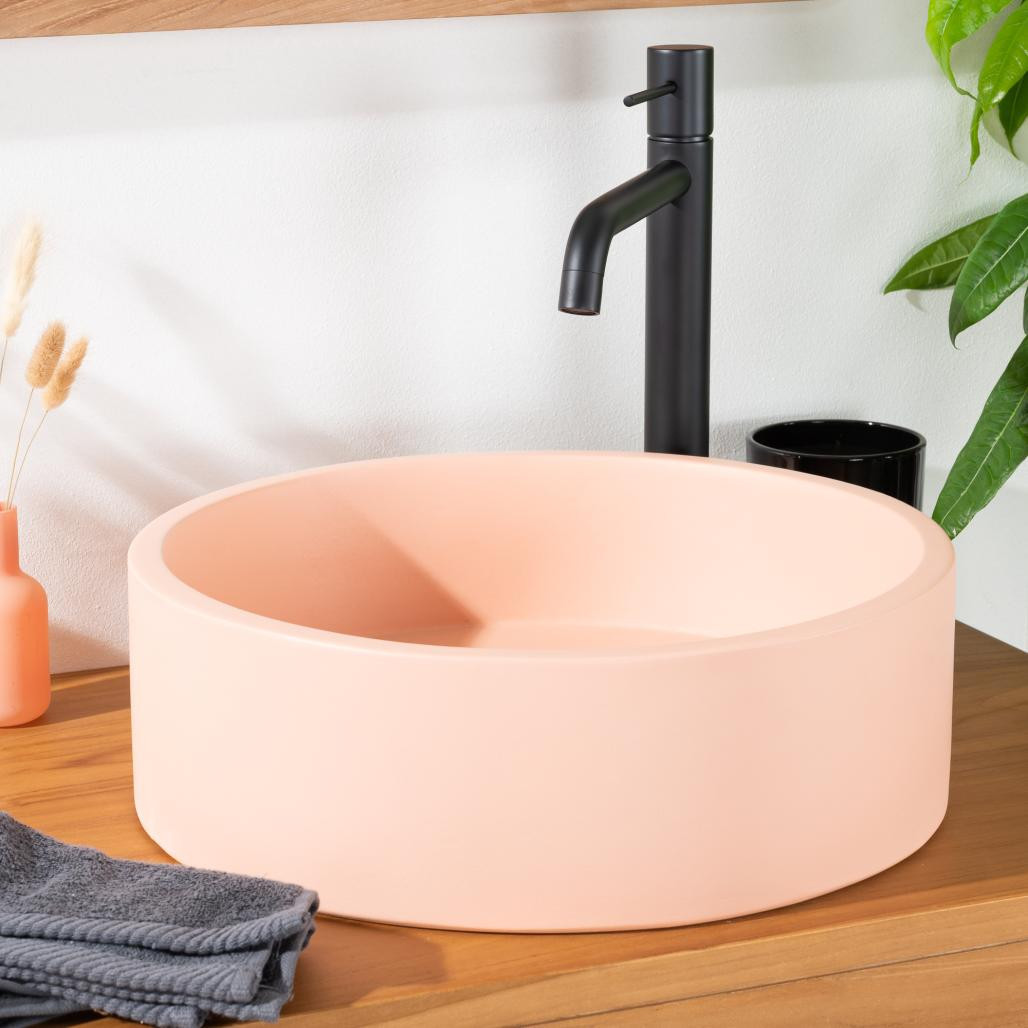 Lavabo de hormigón redondo 38cm Durazno Nox Lavabo de hormigón redondo 38cm Durazno Nox