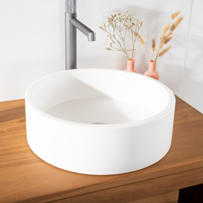 Lavabo de hormigón blanco Nox