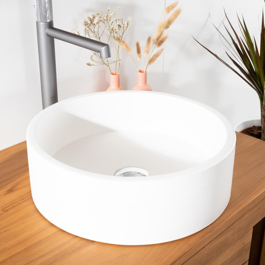 Lavabo de hormigón blanco Nox Lavabo de hormigón blanco Nox