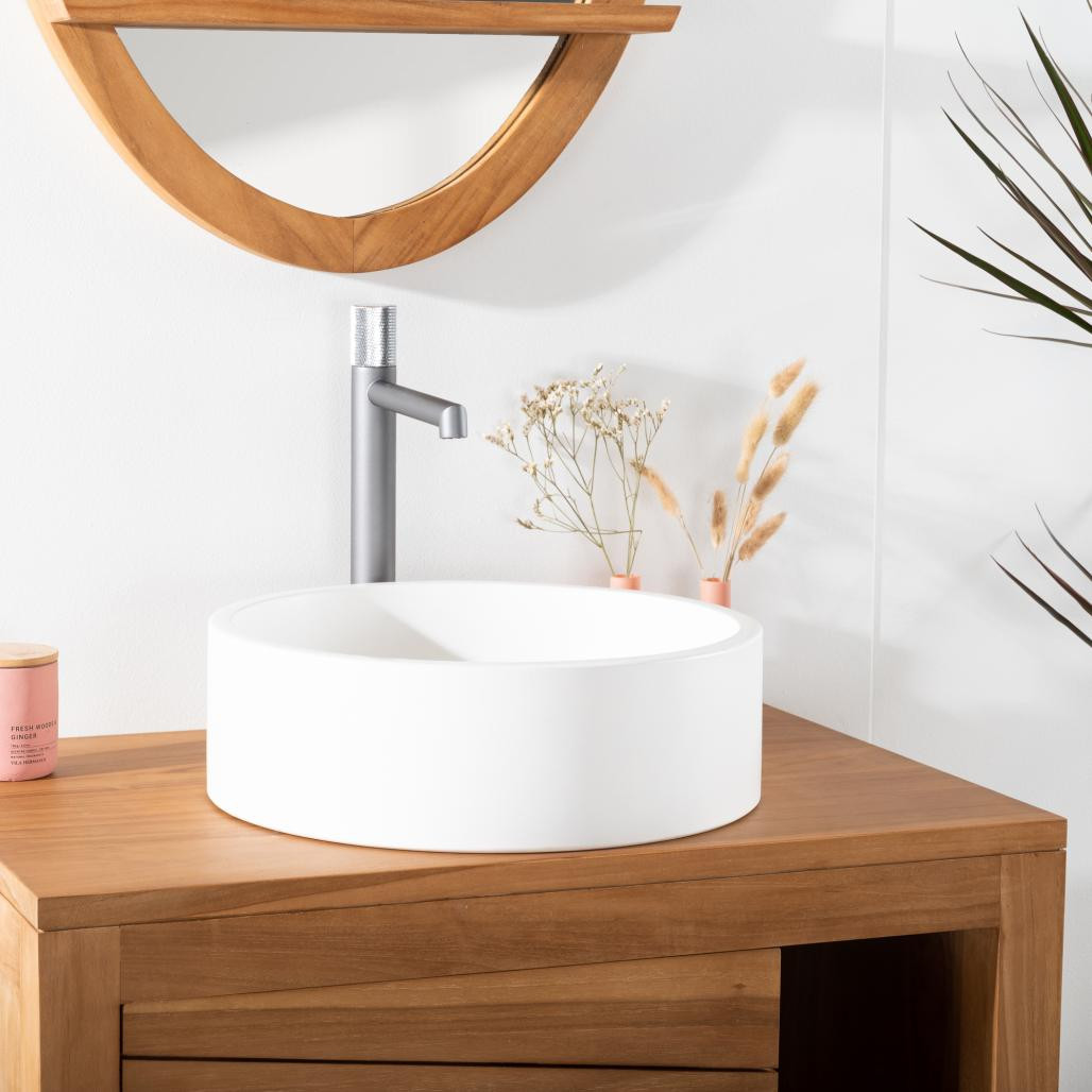 Lavabo de hormigón blanco Nox Lavabo de hormigón blanco Nox