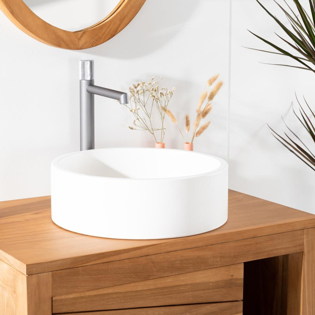 Lavabo de hormigón blanco Nox Lavabo de hormigón blanco Nox