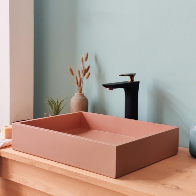 Lavabo rectangular de hormigón 50cm Durazno Okia