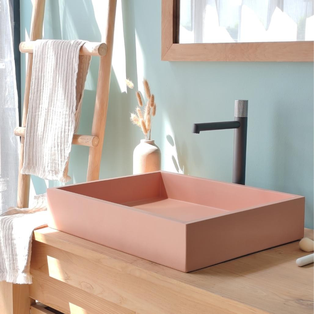 Lavabo rectangular de hormigón 50cm Durazno Okia