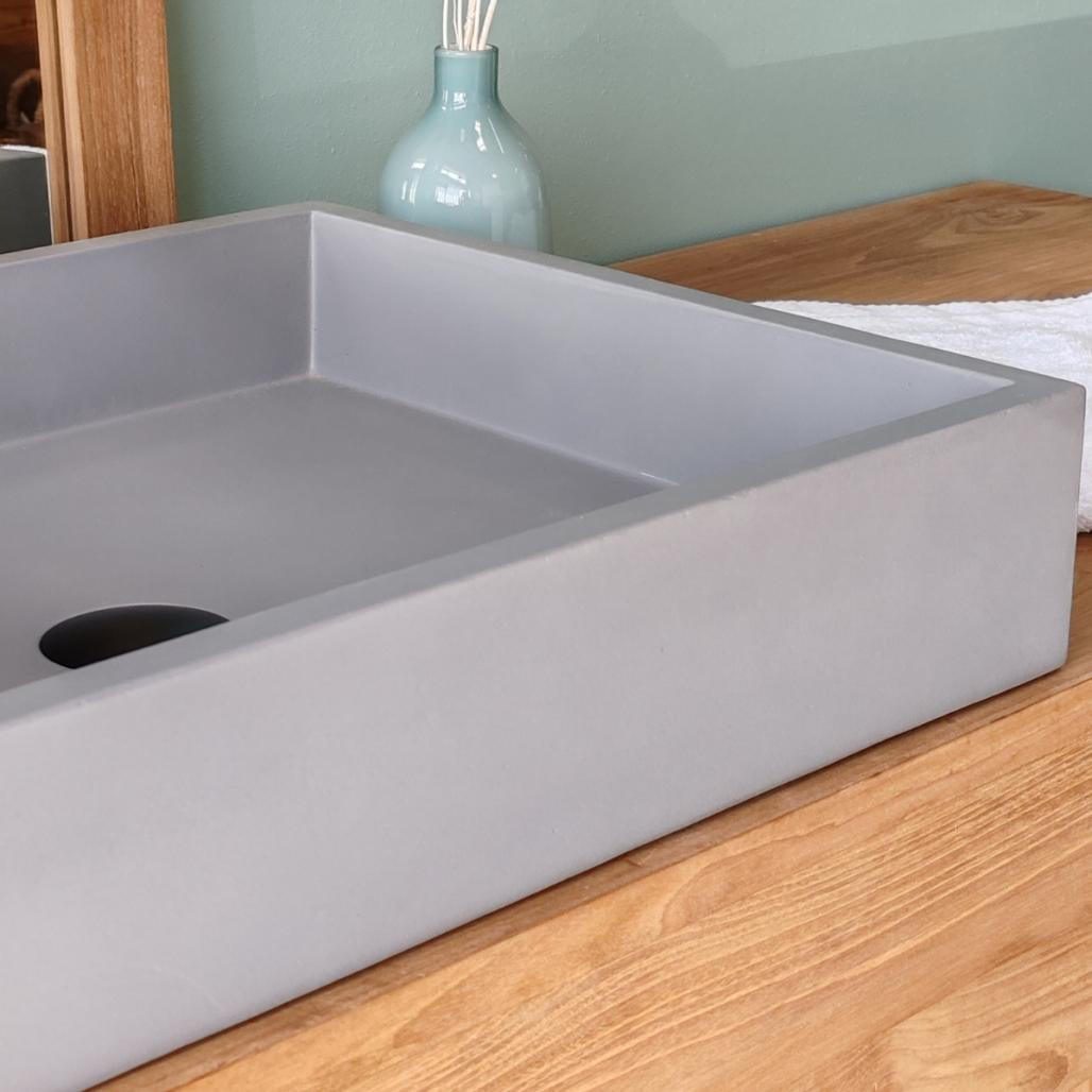 Lavabo sobre encimera de hormigón gris oscuro Okia