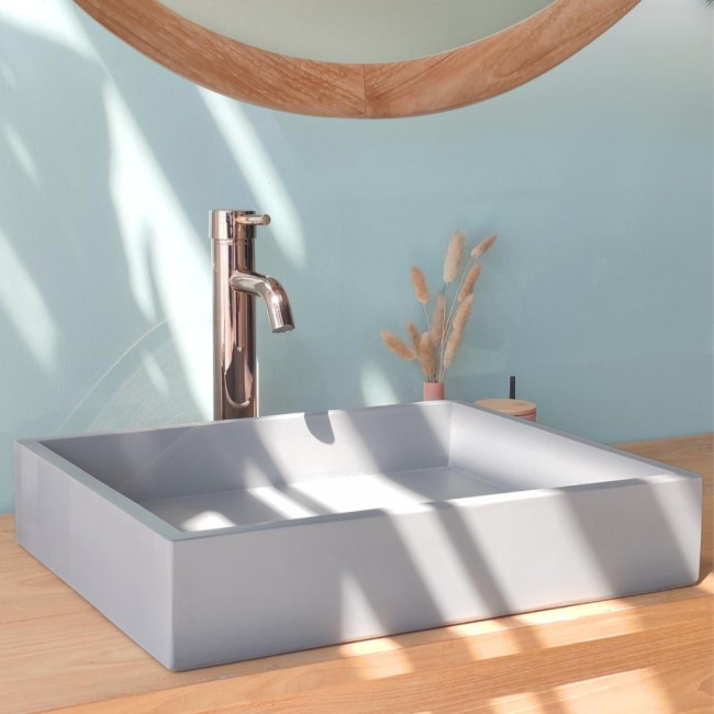 Lavabo sobre encimera de hormigón 50cm gris Okia