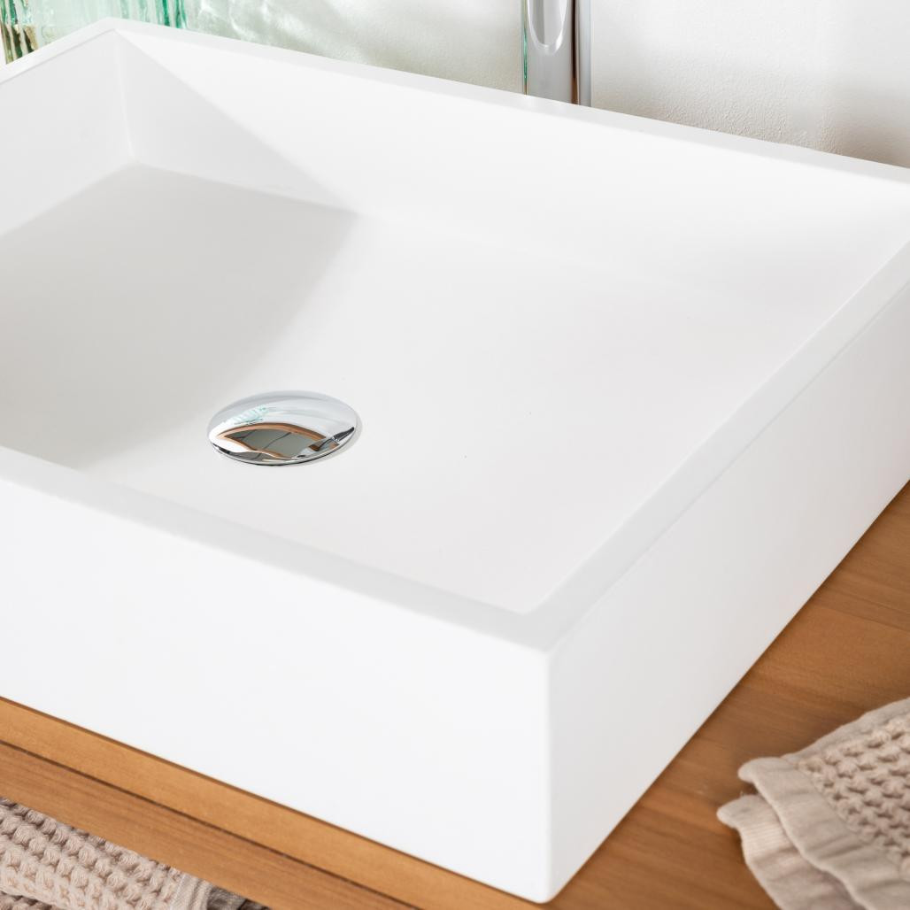 Lavabo de hormigón blanco Okia Lavabo de hormigón blanco Okia