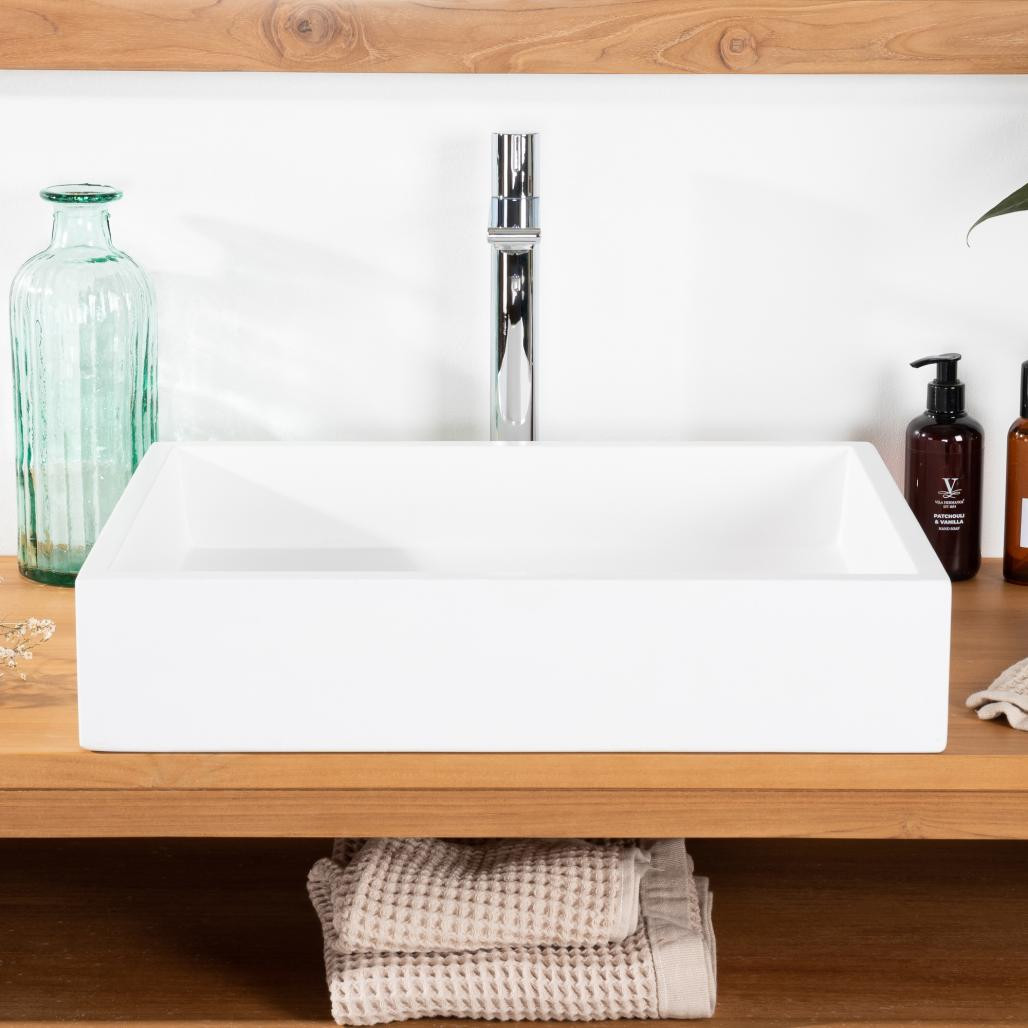 Lavabo de hormigón blanco Okia Lavabo de hormigón blanco Okia