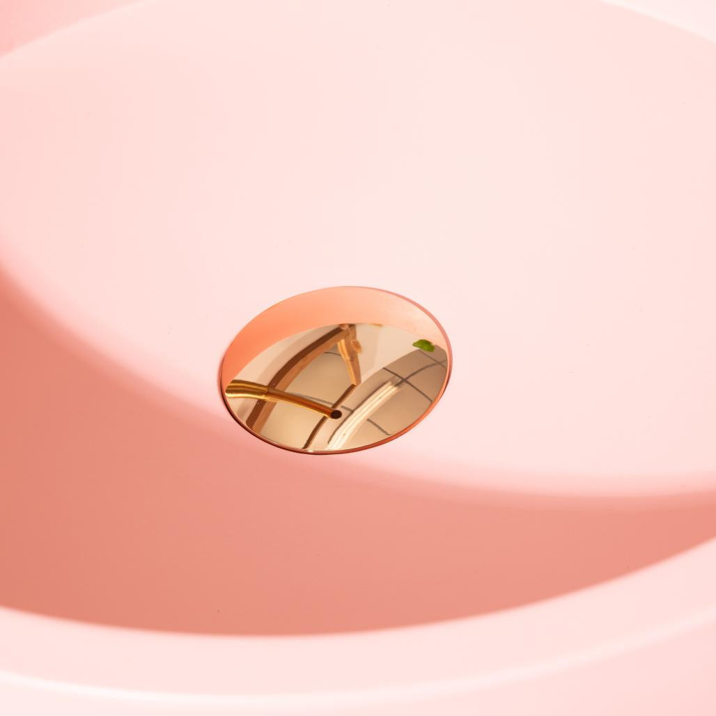 Lavabo de hormigón redondo 38cm rosa Nox