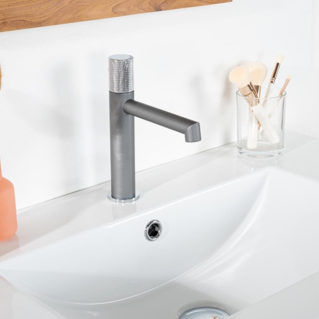 Grifo de baño progresivo Irminio gris y cromado