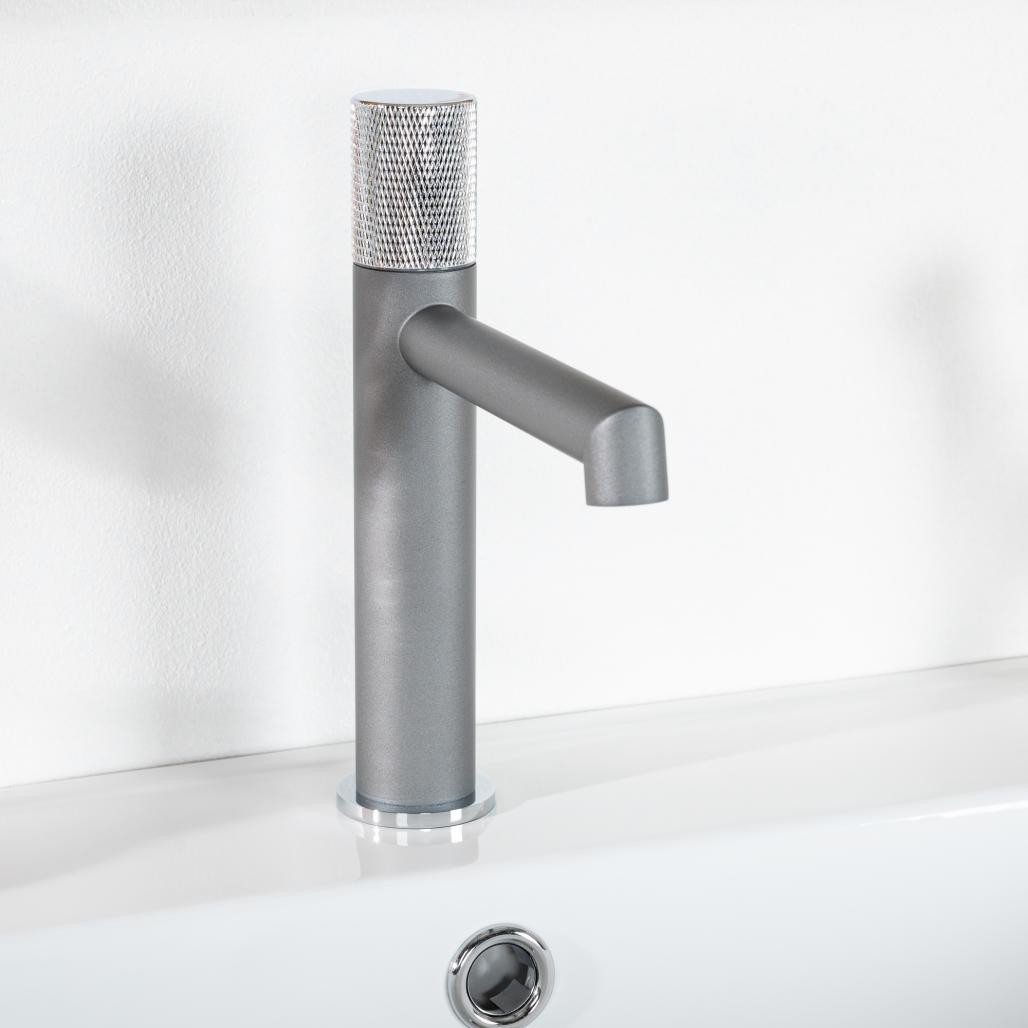 Grifo de baño progresivo Irminio gris y cromado