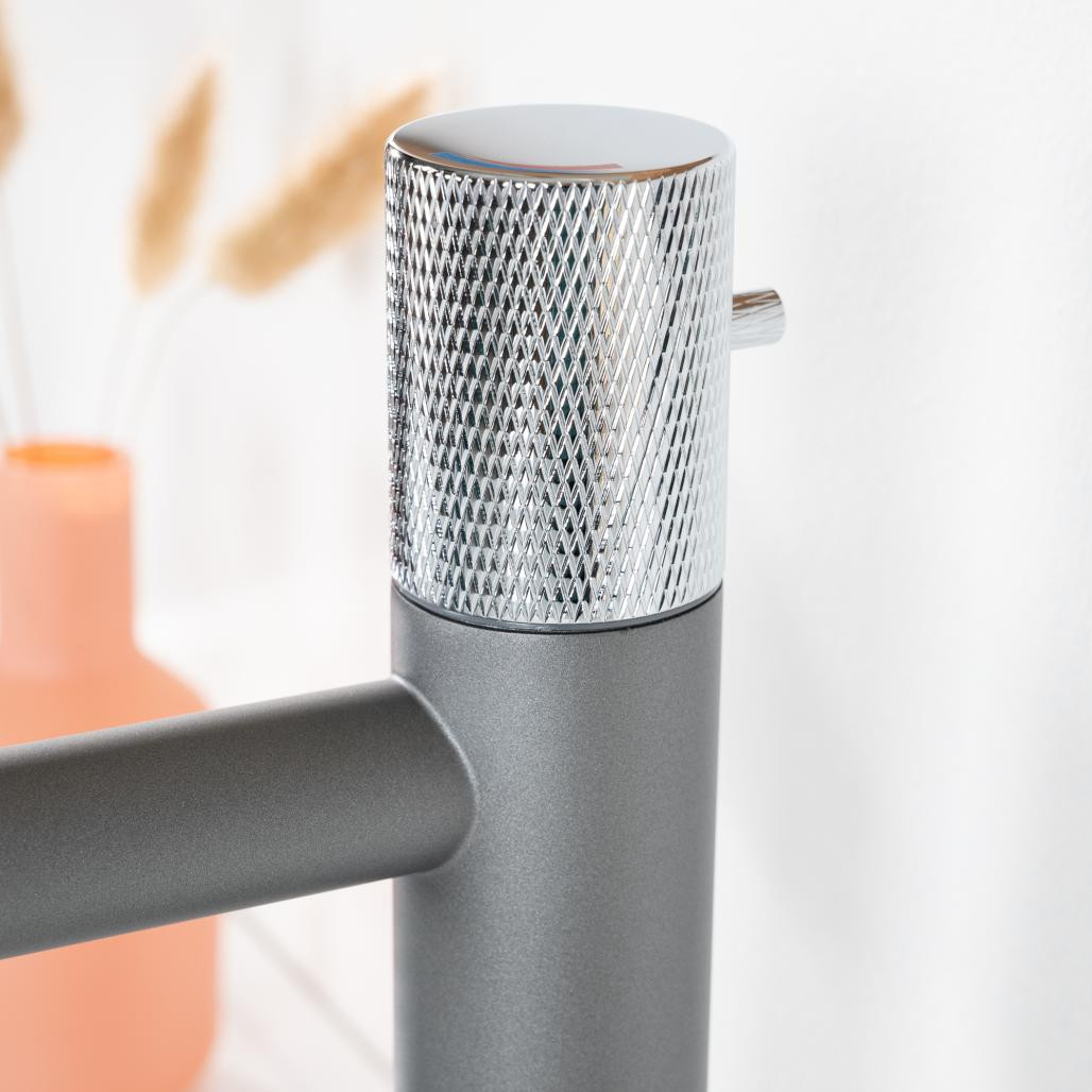 Grifo de baño progresivo Irminio gris y cromado