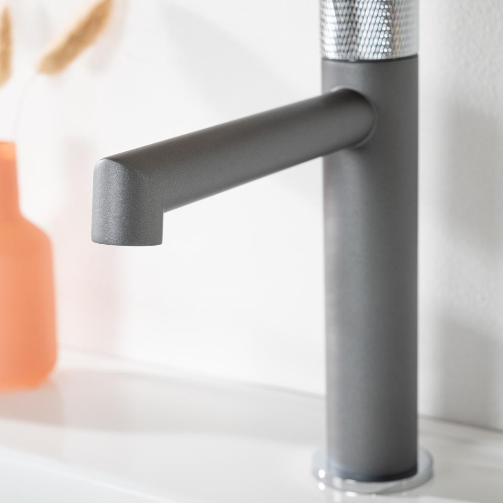 Grifo de baño progresivo Irminio gris y cromado